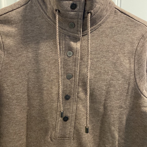 Banana Republic Factory Hoodie with Half Buttons and Drawstrings - Picture 3 of 9